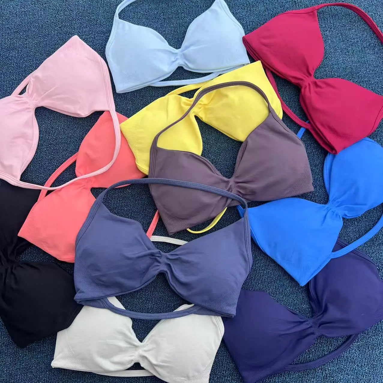 Yoga Gym Set 2 Piece Women Strappy Yoga Bra Top Workout Scrunch Shorts Sports Suit Fitness Clothes Seamless Yoga Set