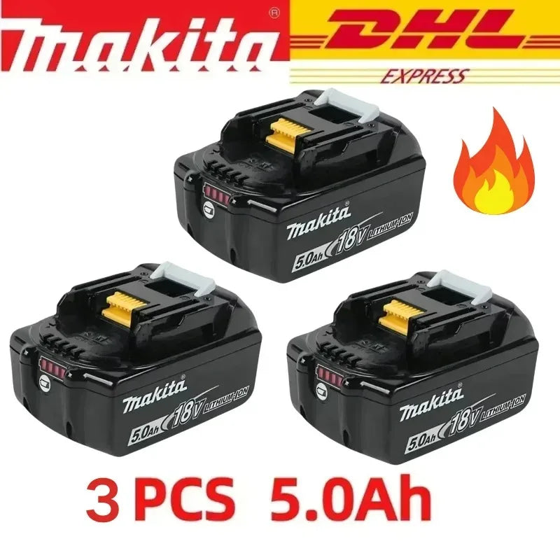 Authentic 100% Original 18V Makita 5Ah 6Ah 9Ah Rechargeable Battery for Electric Tool, Battery +charger+electric drill