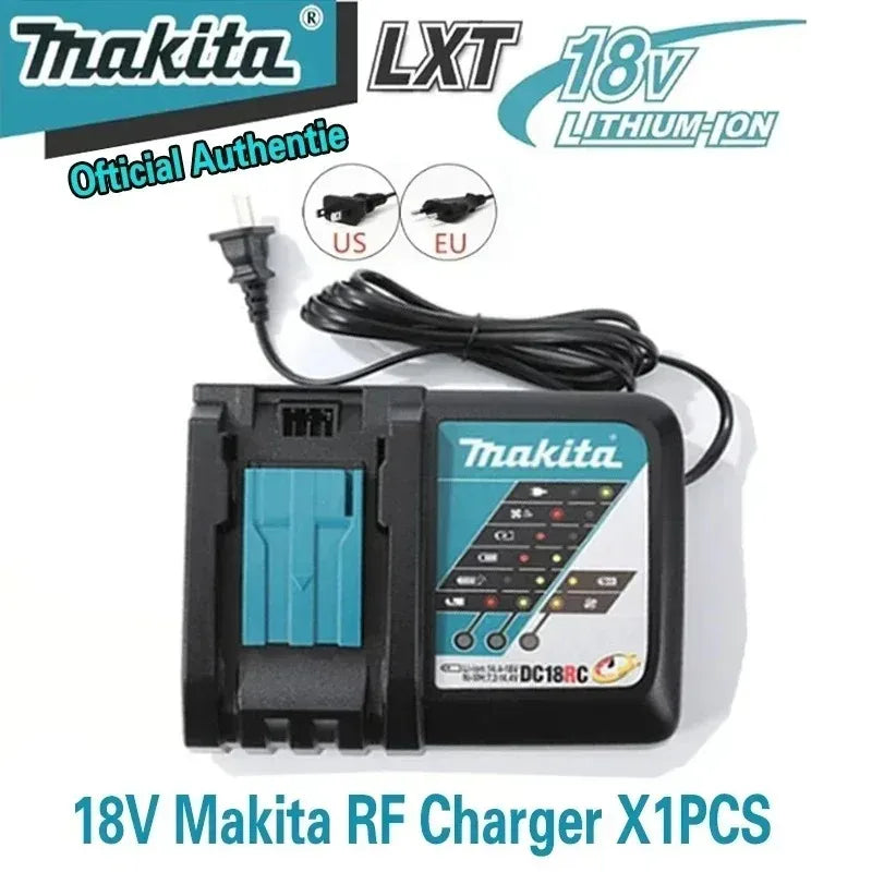 Authentic 100% Original 18V Makita 5Ah 6Ah 9Ah Rechargeable Battery for Electric Tool, Battery +charger+electric drill