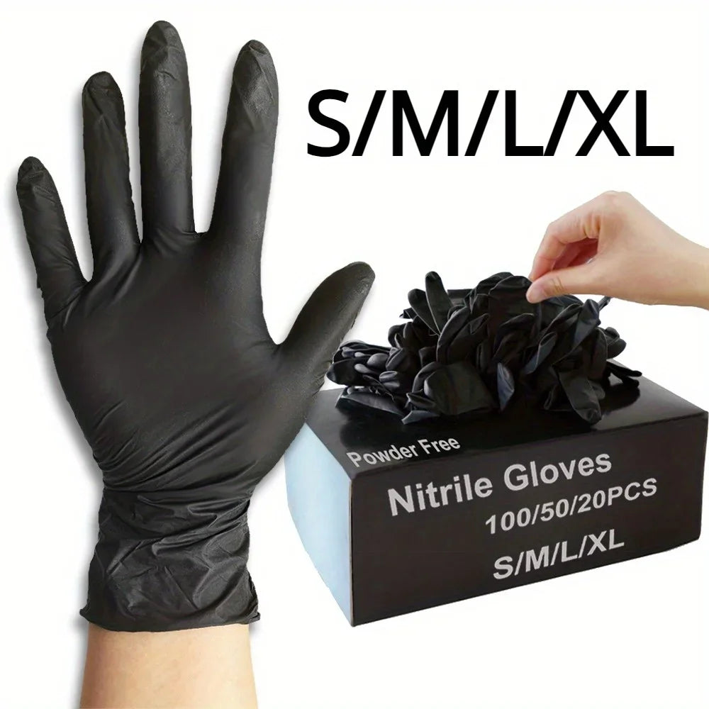 Disposable Nitrile Black Gloves Washing Xl Tableware Latex Free PVC Gloves Housework Car Industry Gardening Pet Cooking Tools