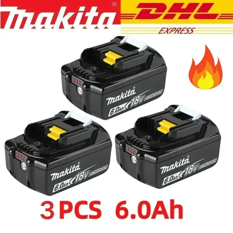 Authentic 100% Original 18V Makita 5Ah 6Ah 9Ah Rechargeable Battery for Electric Tool, Battery +charger+electric drill