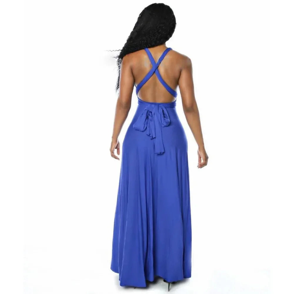 Sexy Fashion BandageLong Dresses Women Girl Summer Boho Female Red Long Dresses Fashion Multi Rope Bandage Drersses for Party