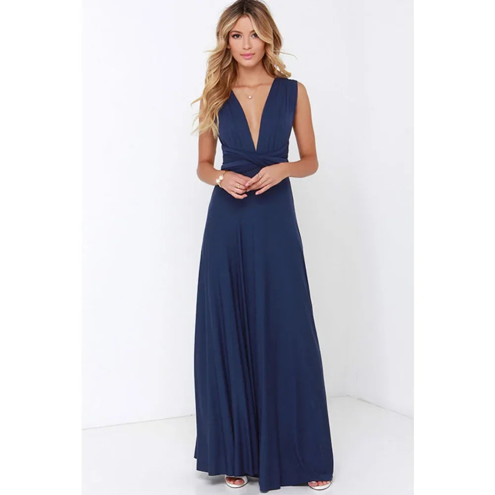 Sexy Fashion BandageLong Dresses Women Girl Summer Boho Female Red Long Dresses Fashion Multi Rope Bandage Drersses for Party