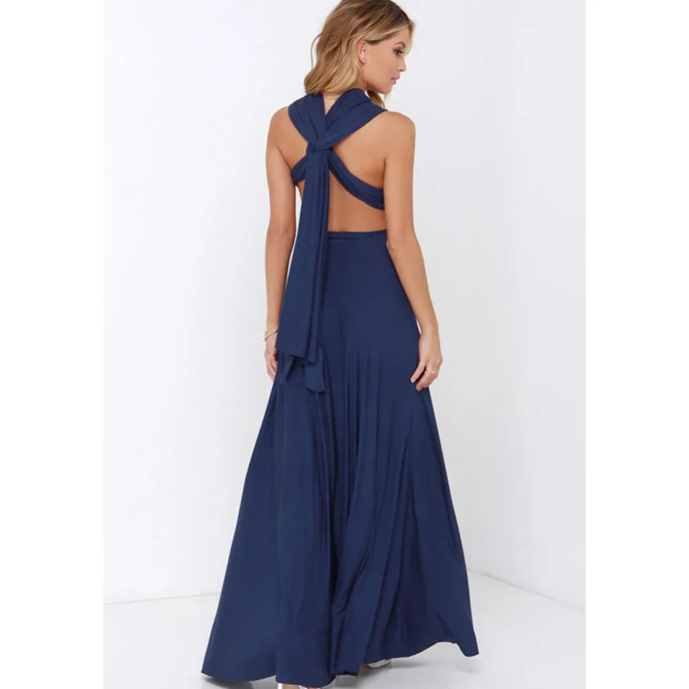 Sexy Fashion BandageLong Dresses Women Girl Summer Boho Female Red Long Dresses Fashion Multi Rope Bandage Drersses for Party