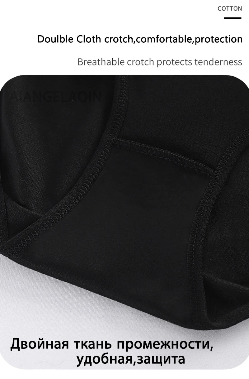 7Pcs/Lot Women Panties Cotton Underwear Breathable Soft Sexy Lingerie Female Briefs Girls Cute Solid Color Underpants Plus Size