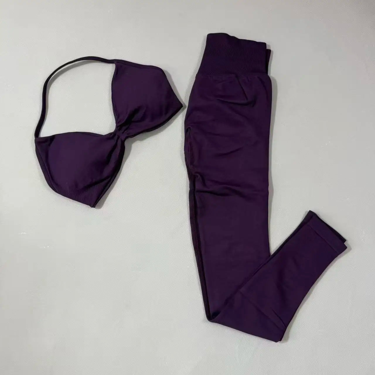 Yoga Gym Set 2 Piece Women Strappy Yoga Bra Top Workout Scrunch Shorts Sports Suit Fitness Clothes Seamless Yoga Set