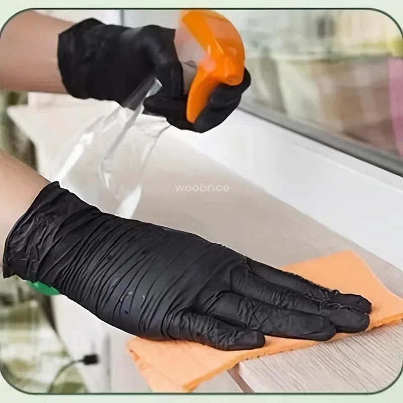 Disposable Nitrile Black Gloves Washing Xl Tableware Latex Free PVC Gloves Housework Car Industry Gardening Pet Cooking Tools
