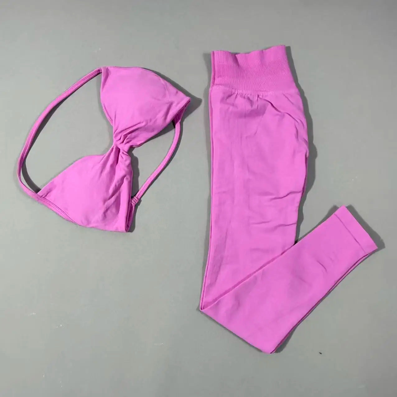 Yoga Gym Set 2 Piece Women Strappy Yoga Bra Top Workout Scrunch Shorts Sports Suit Fitness Clothes Seamless Yoga Set