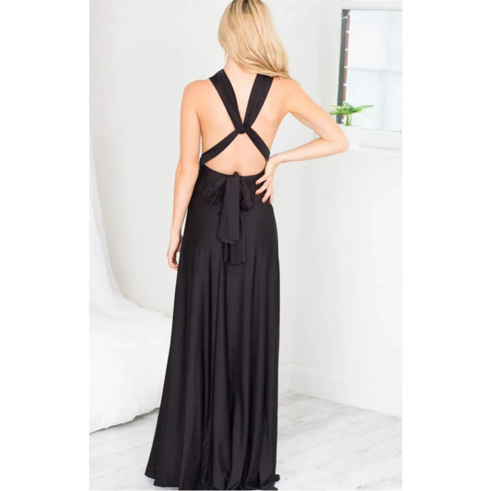 Sexy Fashion BandageLong Dresses Women Girl Summer Boho Female Red Long Dresses Fashion Multi Rope Bandage Drersses for Party