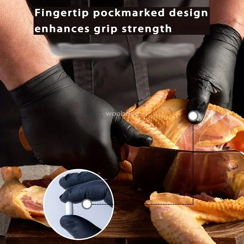 Disposable Nitrile Black Gloves Washing Xl Tableware Latex Free PVC Gloves Housework Car Industry Gardening Pet Cooking Tools