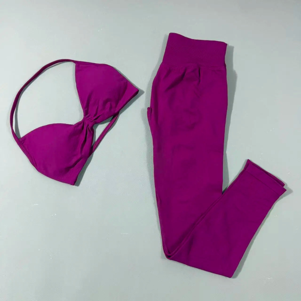 Yoga Gym Set 2 Piece Women Strappy Yoga Bra Top Workout Scrunch Shorts Sports Suit Fitness Clothes Seamless Yoga Set