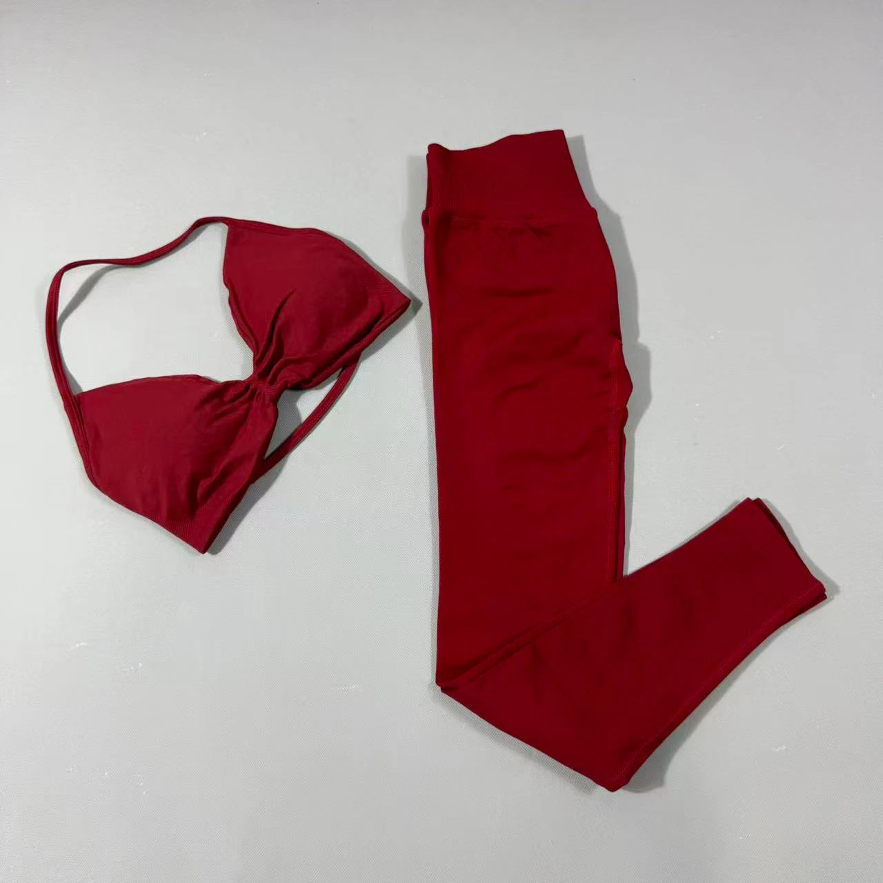 Yoga Gym Set 2 Piece Women Strappy Yoga Bra Top Workout Scrunch Shorts Sports Suit Fitness Clothes Seamless Yoga Set