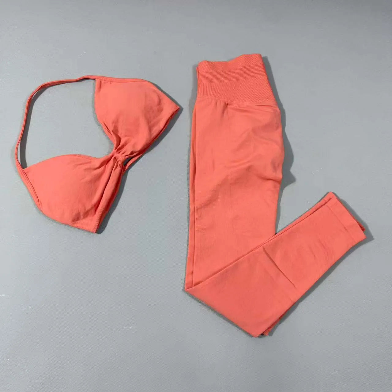 Yoga Gym Set 2 Piece Women Strappy Yoga Bra Top Workout Scrunch Shorts Sports Suit Fitness Clothes Seamless Yoga Set