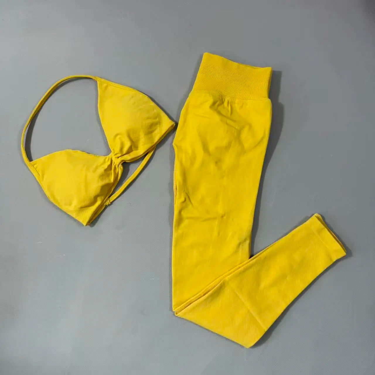 Yoga Gym Set 2 Piece Women Strappy Yoga Bra Top Workout Scrunch Shorts Sports Suit Fitness Clothes Seamless Yoga Set