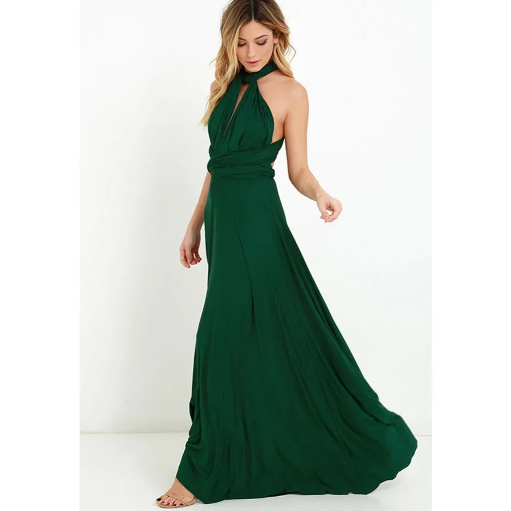 Sexy Fashion BandageLong Dresses Women Girl Summer Boho Female Red Long Dresses Fashion Multi Rope Bandage Drersses for Party