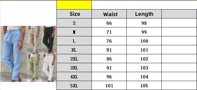 Summer Cotton Linen Pants For Women High Waist Elastic Sweatpant 2025 Loose Pencil Pant Casual Streetwear Solid Pocket Trousers