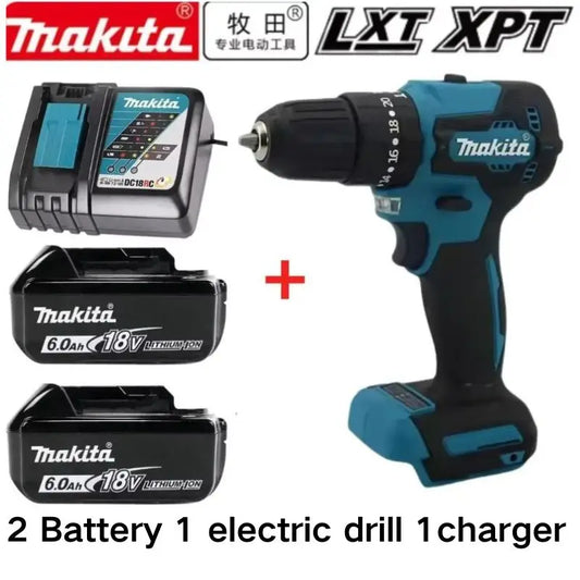 Authentic 100% Original 18V Makita 5Ah 6Ah 9Ah Rechargeable Battery for Electric Tool, Battery +charger+electric drill