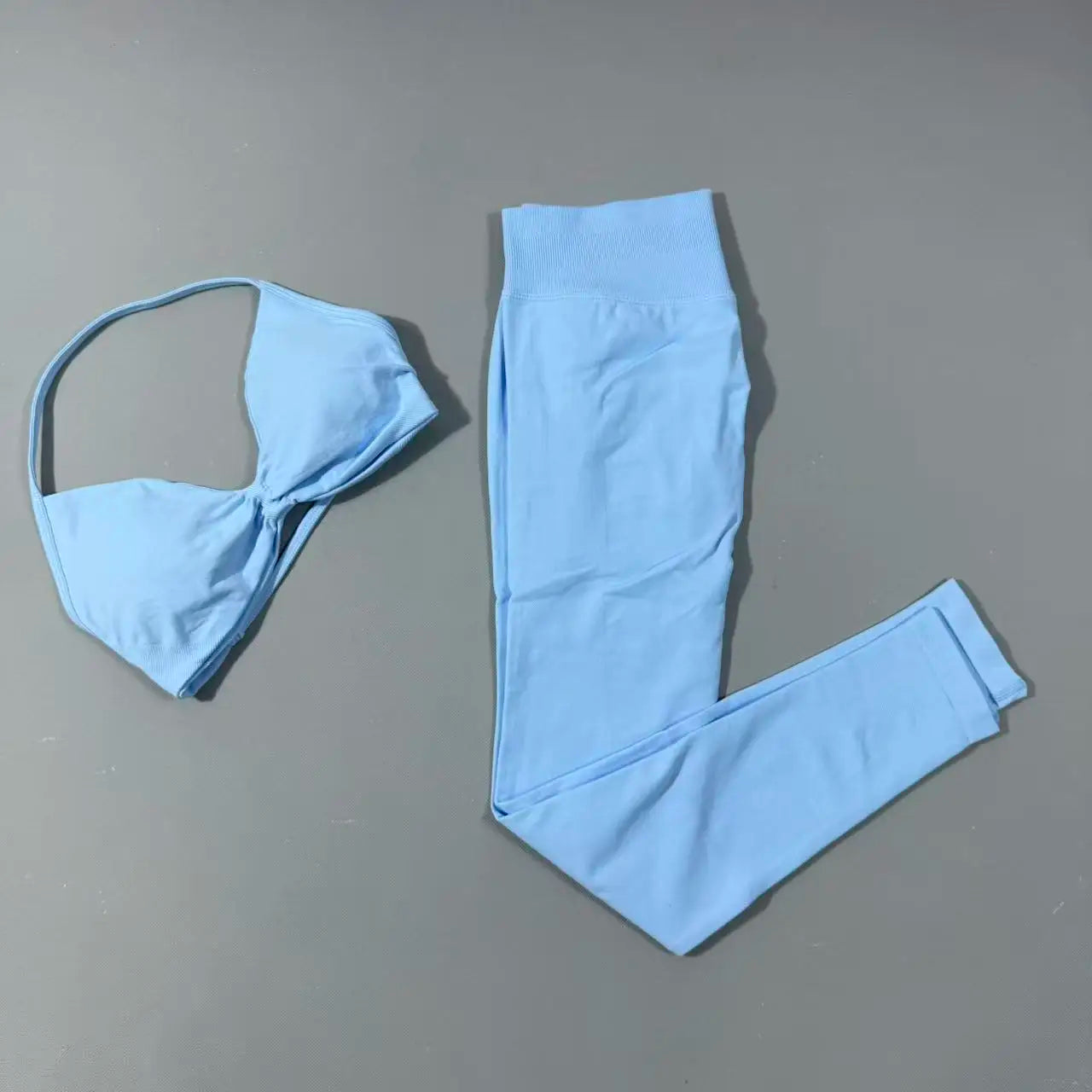 Yoga Gym Set 2 Piece Women Strappy Yoga Bra Top Workout Scrunch Shorts Sports Suit Fitness Clothes Seamless Yoga Set