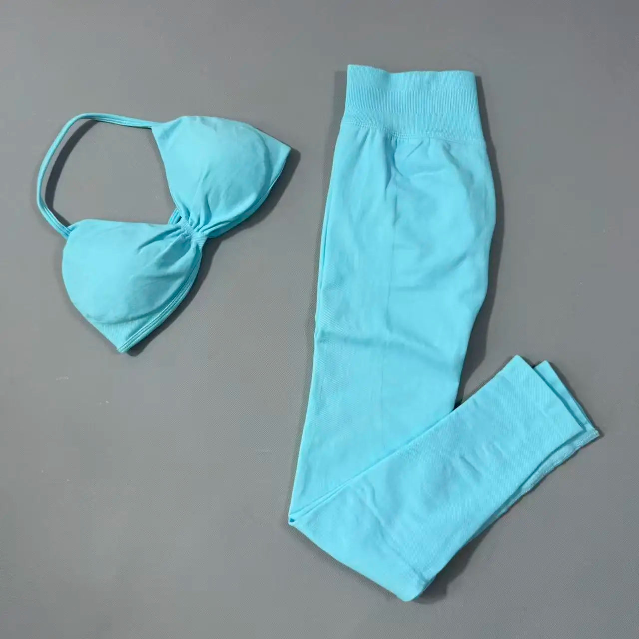 Yoga Gym Set 2 Piece Women Strappy Yoga Bra Top Workout Scrunch Shorts Sports Suit Fitness Clothes Seamless Yoga Set