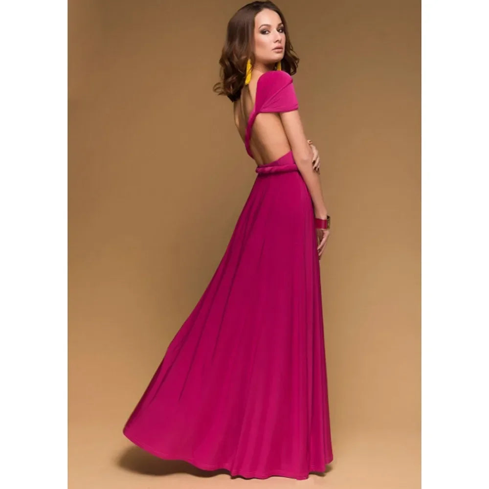 Sexy Fashion BandageLong Dresses Women Girl Summer Boho Female Red Long Dresses Fashion Multi Rope Bandage Drersses for Party