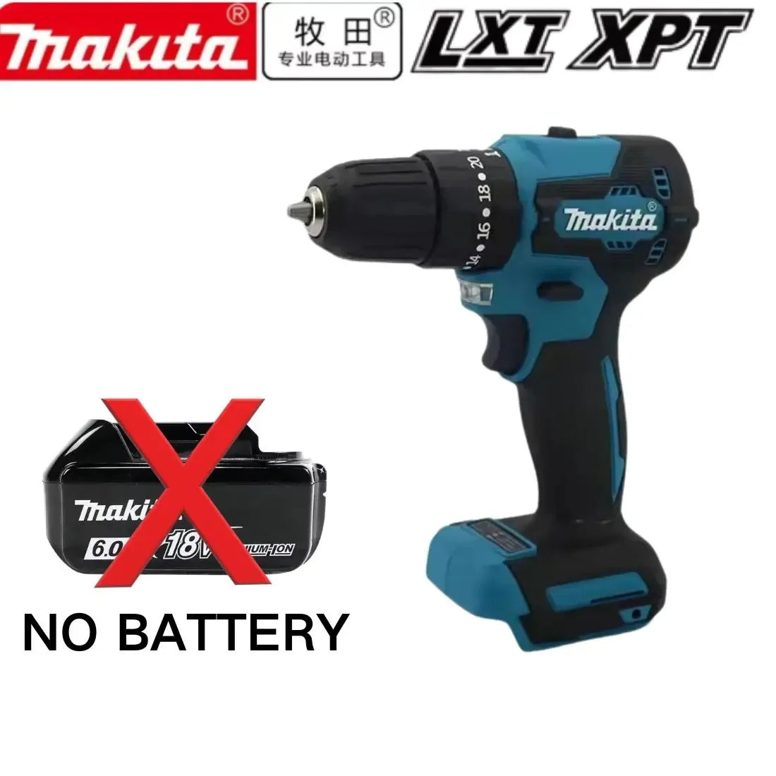 Authentic 100% Original 18V Makita 5Ah 6Ah 9Ah Rechargeable Battery for Electric Tool, Battery +charger+electric drill