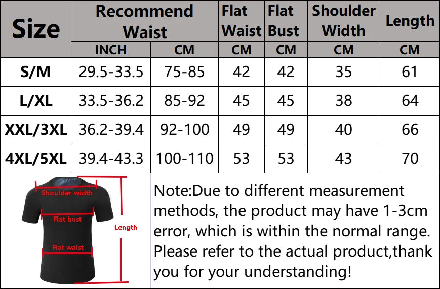 Men Sauna Sweat Short Sleeve Heat Trapping Shirts Sauna Suits Fitness Sweat Waist Slimming Shaper Workout Compression Shirt