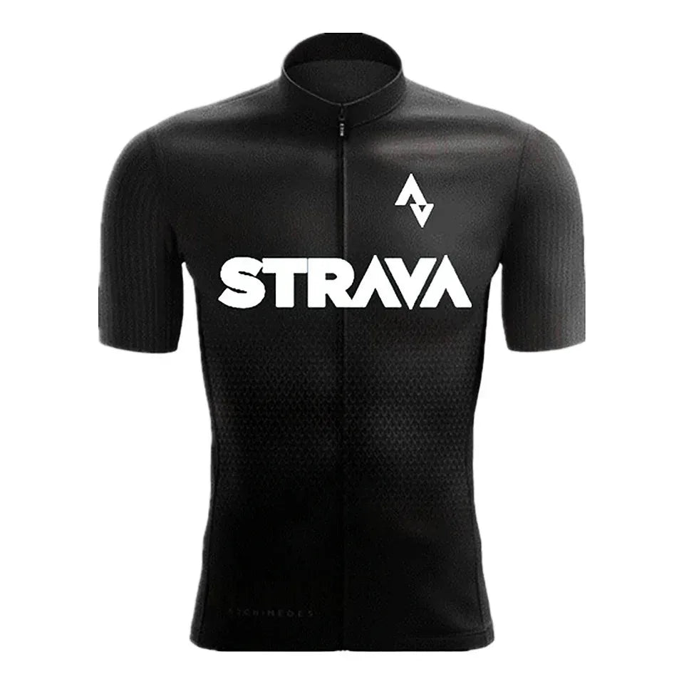 2024Strava Pro Bicycle Team Short Sleeve Maillot Ciclismo Men's Cycling Jersey Sets Summer Breathable Cycling Clothing Suit