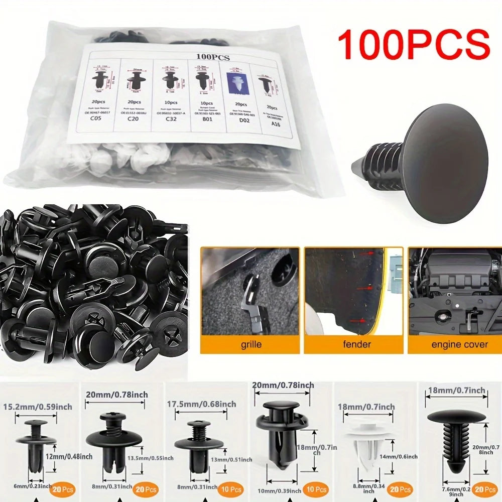 Auto Fastener Clip Mixed Car Body Push Retainer Pin Rivet Bumper Door Trim Panel Fastener Kit Car Clips Box or Bag packaging
