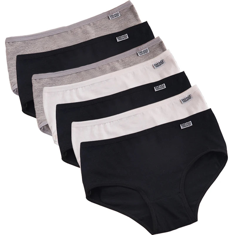 7Pcs/Lot Women Panties Cotton Underwear Breathable Soft Sexy Lingerie Female Briefs Girls Cute Solid Color Underpants Plus Size