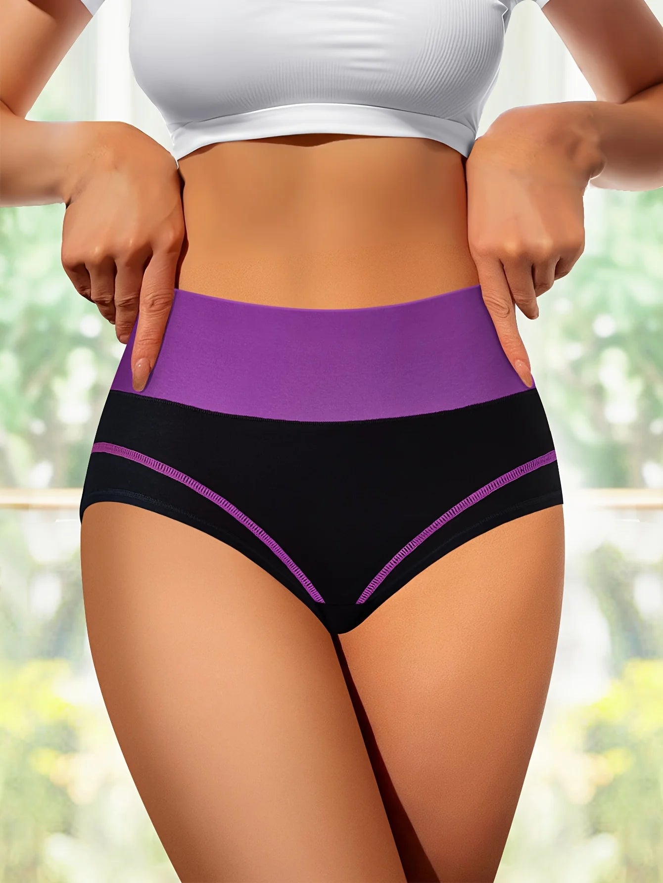 4 pcs High Waisted Tummy Tightening Women's Panties Fashionable Breathable Comfortable Shape Triangle Pants for Women