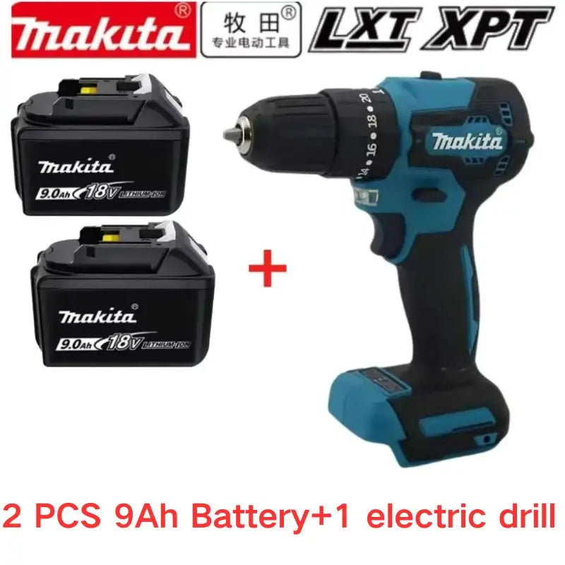 Authentic 100% Original 18V Makita 5Ah 6Ah 9Ah Rechargeable Battery for Electric Tool, Battery +charger+electric drill