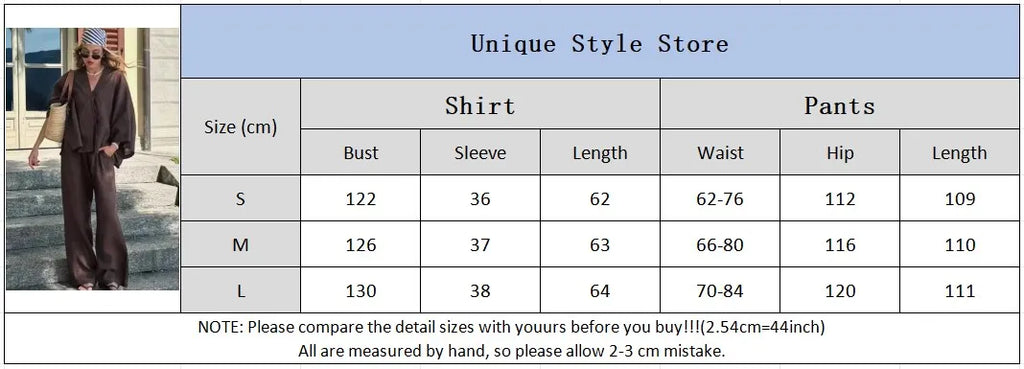 Women Casual Brown Cotton Linen Shirt Pants Suit Fashion Single Breasted Blouses Elastic Waist Pant Set 2025 Spring Loose Outfit