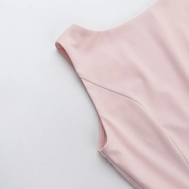 Tuularose Bow Sleeveless Dress Women Summer Pink Backless Sexy Slim Pleated Short Dress Elegant Party Evening Dress Vestidos Y2k